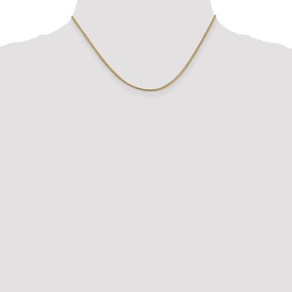 1.1mm 14k Yellow Gold Solid Franco Chain Necklace, 16 Inch - Picture 2 of 8